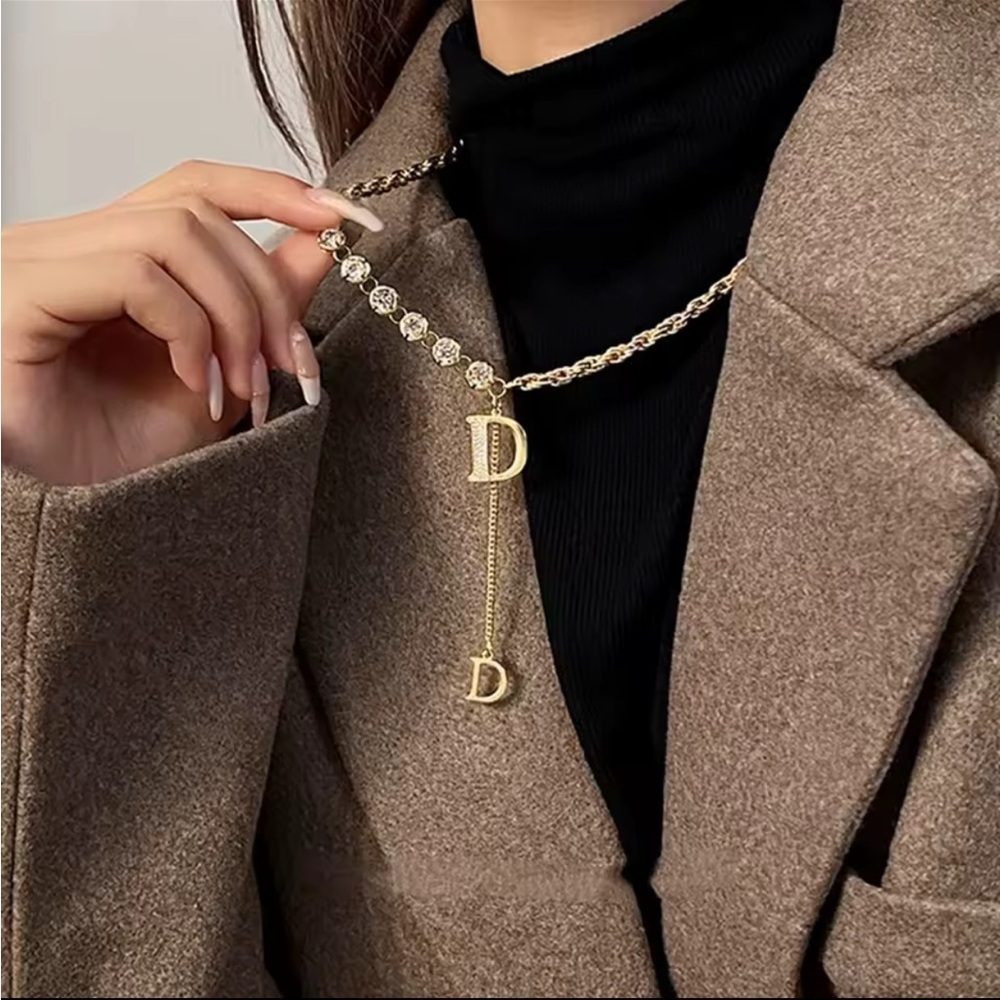 Brand D Gold Initial Pendant Necklace - Picture 3 of 3